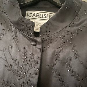 Carlisle 100% silk black formal duster